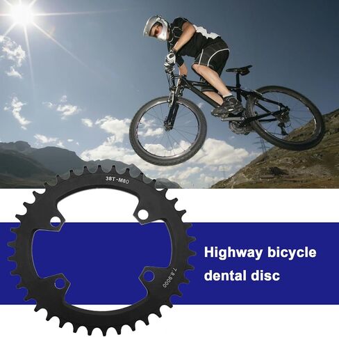 Black Oval Bicycle Chainring 96 BCD Bike Narrow Wide Round Chainring Single Chain Ring for Mountain Bicycle Chain Ring in Saudi Arabia