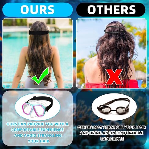 Fabbay 6 Pcs Adult Youth Swim Goggles with Nose Cover Elastic Strap Anti Fog Waterproof Snorkel Goggles Wide View Diving Mask Swim Mask for Adults Diving Snorkeling Swimming in Saudi Arabia