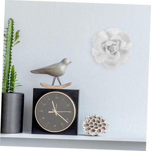 GOOHOCHY 3pcs Flower Wall Hanging Peony Ceramic Wall Flower Decor 3d Wall Art Sculpture Ceramic Wall Sculpture Wall Decorations for Home Outdoor Flowers Home Decoration Home Flower Wall Art in Saudi Arabia