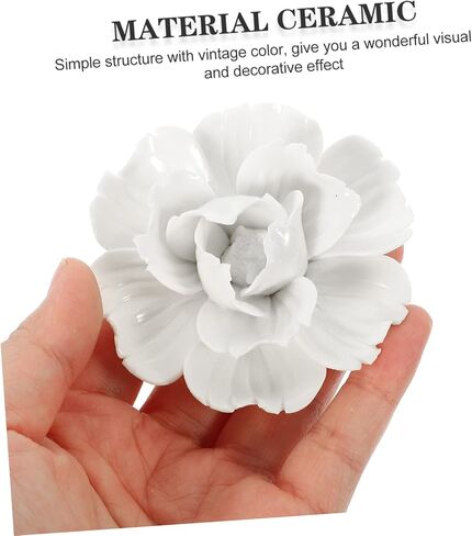 GOOHOCHY 3pcs Flower Wall Hanging Peony Ceramic Wall Flower Decor 3d Wall Art Sculpture Ceramic Wall Sculpture Wall Decorations for Home Outdoor Flowers Home Decoration Home Flower Wall Art in Saudi Arabia