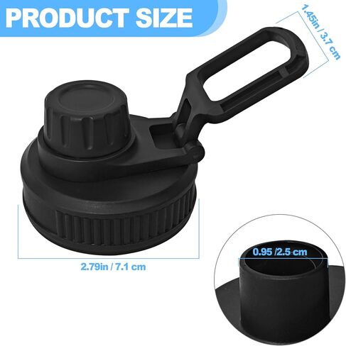2 Pcs Replaceable Lid for Nalgene Sustain Tritan Water Bottle, Wide Mouth Loop Top Lid Compatible with Nalgene 32 oz, BPA Free, Replacement Cap Accessories with Handle Easy to Carry, Black in Saudi Arabia