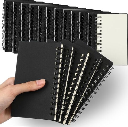 Seajan 18 Pcs Small Notebooks 3x5 Spiral Note Pads Pocket Size Memo Pads Unlined Mini Spiral Bound Notebook Blank Journal Notepads, 120 Pages for Home School Office Supplies (Black) in Saudi Arabia