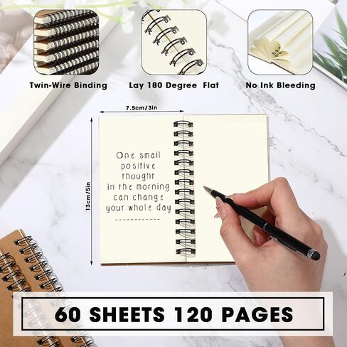 Seajan 18 Pcs Small Notebooks 3x5 Spiral Note Pads Pocket Size Memo Pads Unlined Mini Spiral Bound Notebook Blank Journal Notepads, 120 Pages for Home School Office Supplies (Black) in Saudi Arabia