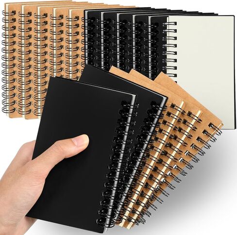 Seajan 18 Pcs Small Notebooks 3x5 Spiral Note Pads Pocket Size Memo Pads Unlined Mini Spiral Bound Notebook Blank Journal Notepads, 120 Pages for Home School Office Supplies (Black) in Saudi Arabia