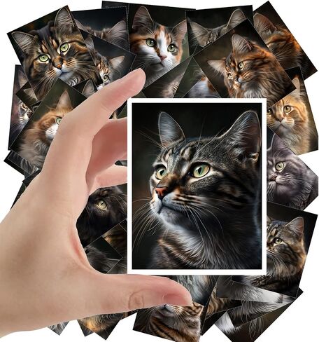 Large Stickers 24 pcs (2.5"x3.5" Each) Secret Life of Cats Vintage Postcards English Retro Greeting Card Reprint in Saudi Arabia