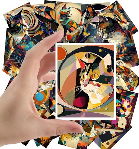 Large Stickers 24 pcs (2.5"x3.5" Each) Secret Life of Cats Vintage Postcards English Retro Greeting Card Reprint in Saudi Arabia