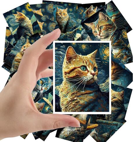 Large Stickers 24 pcs (2.5"x3.5" Each) Secret Life of Cats Vintage Postcards English Retro Greeting Card Reprint in Saudi Arabia