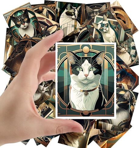 Large Stickers 24 pcs (2.5"x3.5" Each) Secret Life of Cats Vintage Postcards English Retro Greeting Card Reprint in Saudi Arabia