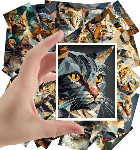 Large Stickers 24 pcs (2.5"x3.5" Each) Secret Life of Cats Vintage Postcards English Retro Greeting Card Reprint in Saudi Arabia