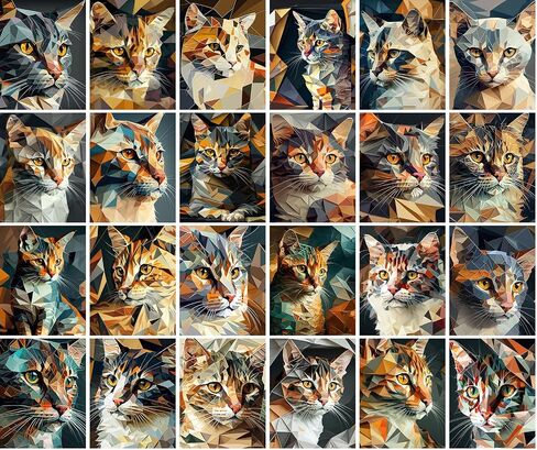 Large Stickers 24 pcs (2.5"x3.5" Each) Secret Life of Cats Vintage Postcards English Retro Greeting Card Reprint in Saudi Arabia