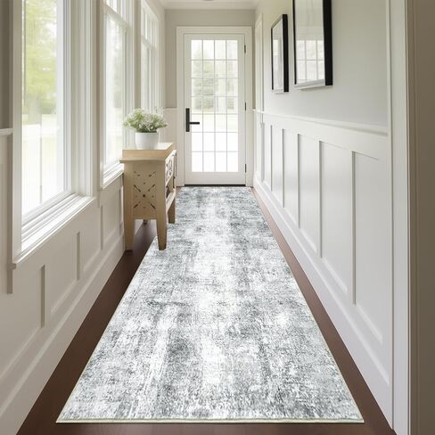 Capslpad Abstract Washable Runner Rug, 2x6 Beige Non-Slip Hallway Runner Rug, Modern Low Pile Kitchen Runner Rug, Ultra Soft Print Distressed Runner for Entryway, Bedroom, Laundry, Living Room in Kuwait