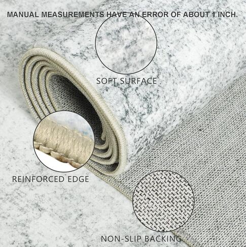 Capslpad Abstract Washable Runner Rug, 2x6 Beige Non-Slip Hallway Runner Rug, Modern Low Pile Kitchen Runner Rug, Ultra Soft Print Distressed Runner for Entryway, Bedroom, Laundry, Living Room in Kuwait