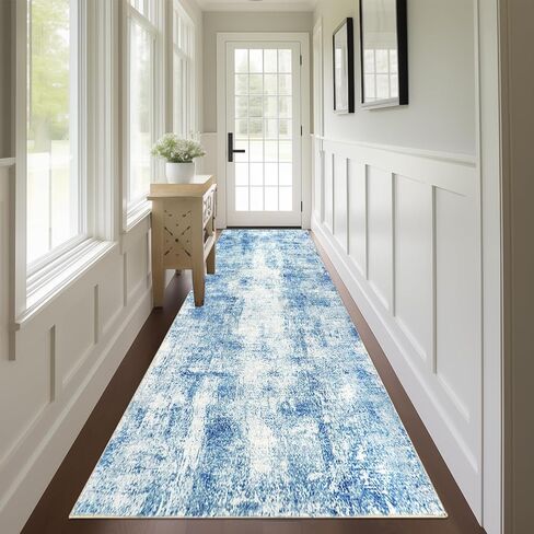 Capslpad Abstract Washable Runner Rug, 2x6 Beige Non-Slip Hallway Runner Rug, Modern Low Pile Kitchen Runner Rug, Ultra Soft Print Distressed Runner for Entryway, Bedroom, Laundry, Living Room in Saudi Arabia