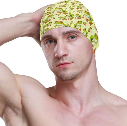 Swimming Cap Animal Funny Unisex Adult Swim Cap Polyester in Saudi Arabia