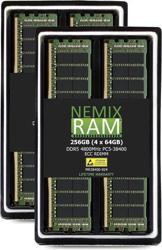 NEMIX RAM 1TB (16X64GB) DDR5 4800MHZ PC5-38400 2Rx4 1.1V 288-PIN ECC RDIMM Registered Server Memory KIT Server Memory Compatible with Dell PowerEdge R760xd2 Rack Server in Saudi Arabia