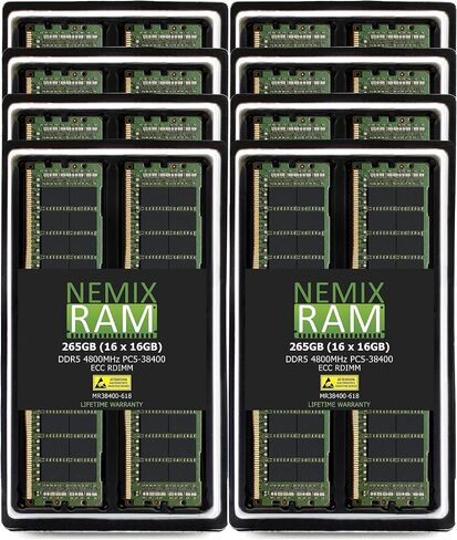 NEMIX RAM 1TB (16X64GB) DDR5 4800MHZ PC5-38400 2Rx4 1.1V 288-PIN ECC RDIMM Registered Server Memory KIT Server Memory Compatible with Dell PowerEdge R760xd2 Rack Server in Saudi Arabia