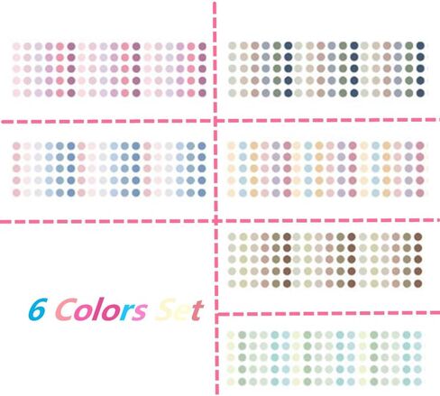 حزمة ملصقات نقاط واشي، ملصقات دائرية صغيرة اللون، ملصقات نقاط ترميز دائرية شفافة لتزيين دفتر اليوميات وتقويم جدول أعمال دفتر القصاصات (6) in Kuwait