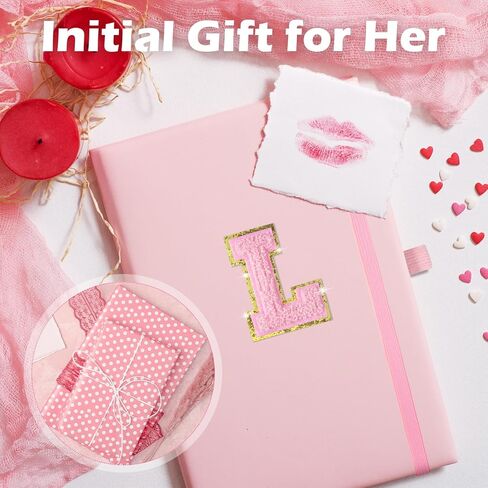 Pink Journal Initial Lined Journal Notebook for Women A5 Hardcover Leather Journals for Writing, College Ruled Notebook, 200 Pages, 5.7'' X 8.3'' in Kuwait