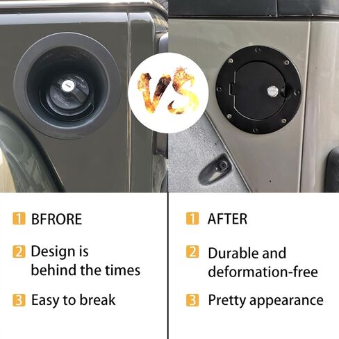 Bestaoo TJ Fuel Door Cover, Locking Gas Tank Cap for 1997-2006 Jeep Wrangler TJ (Black) in Saudi Arabia