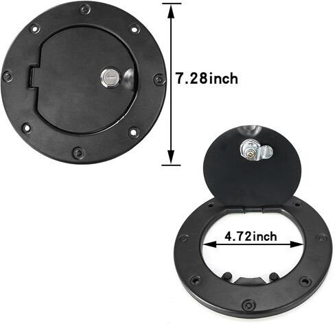 Bestaoo TJ Fuel Door Cover, Locking Gas Tank Cap for 1997-2006 Jeep Wrangler TJ (Black) in Saudi Arabia