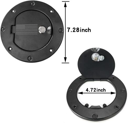 Bestaoo TJ Fuel Door Cover, Locking Gas Tank Cap for 1997-2006 Jeep Wrangler TJ (Black) in Kuwait