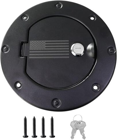 Bestaoo TJ Fuel Door Cover, Locking Gas Tank Cap for 1997-2006 Jeep Wrangler TJ (Black) in Kuwait