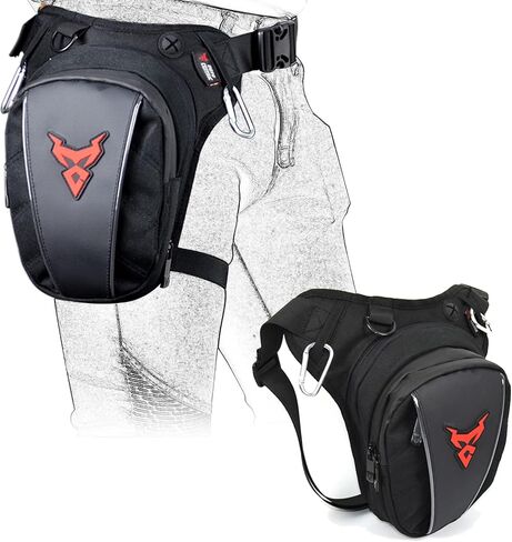 MIGHTYDUTY Motorcycle Waist Drop Leg Bag for Men, Big Capacity Oxford Waist Pack for Motorcycle, Multifunctional Multi-Pocket Thigh Bag for Hiking Climbing Blue in Saudi Arabia
