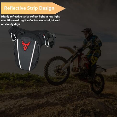 MIGHTYDUTY Motorcycle Waist Drop Leg Bag for Men, Big Capacity Oxford Waist Pack for Motorcycle, Multifunctional Multi-Pocket Thigh Bag for Hiking Climbing Blue in Saudi Arabia