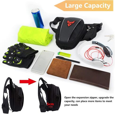 MIGHTYDUTY Motorcycle Waist Drop Leg Bag for Men, Big Capacity Oxford Waist Pack for Motorcycle, Multifunctional Multi-Pocket Thigh Bag for Hiking Climbing Blue in Saudi Arabia