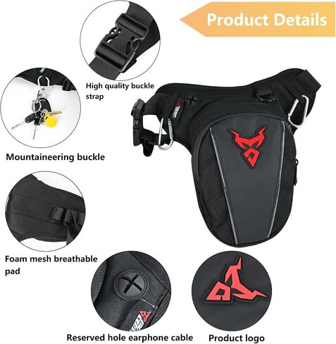 MIGHTYDUTY Motorcycle Waist Drop Leg Bag for Men, Big Capacity Oxford Waist Pack for Motorcycle, Multifunctional Multi-Pocket Thigh Bag for Hiking Climbing Blue in Saudi Arabia
