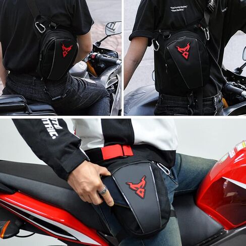 MIGHTYDUTY Motorcycle Waist Drop Leg Bag for Men, Big Capacity Oxford Waist Pack for Motorcycle, Multifunctional Multi-Pocket Thigh Bag for Hiking Climbing Blue in Saudi Arabia