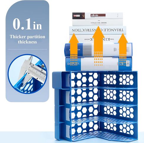 M&G Magazine File Holder Desktop Organizer, 4 Compartments Plastic File Holder Book Organizer with Extra Pen Holder Storage, Document Cabinet Rack Storage for Shool Office Home (Black) in Saudi Arabia