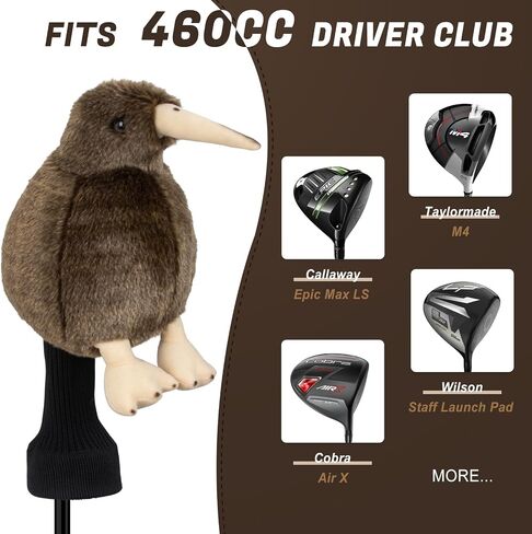 Kiwi Brown Soft Golf Club Driver Headcover Hybrid Head Covers in Saudi Arabia