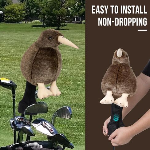 Kiwi Brown Soft Golf Club Driver Headcover Hybrid Head Covers in Saudi Arabia
