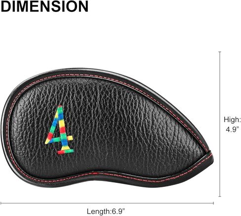 أغطية رأس حديد الجولف 11 قطعة من جلد البولي يوريثان السميك الناعم وخفيف الوزن بألوان قوس قزح وتطريز الحواف بشكل وثيق وواقي مقاوم للماء ومتين يناسب معظم العلامات التجارية (4-9 Pw Aw Sw Lw X) العدد in Kuwait