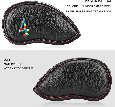 أغطية رأس حديد الجولف 11 قطعة من جلد البولي يوريثان السميك الناعم وخفيف الوزن بألوان قوس قزح وتطريز الحواف بشكل وثيق وواقي مقاوم للماء ومتين يناسب معظم العلامات التجارية (4-9 Pw Aw Sw Lw X) العدد in Kuwait