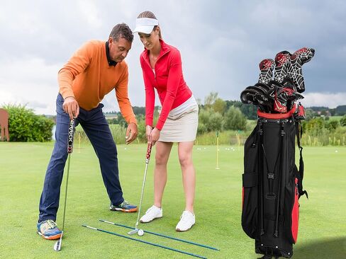 أغطية رأس حديد الجولف 11 قطعة من جلد البولي يوريثان السميك الناعم وخفيف الوزن بألوان قوس قزح وتطريز الحواف بشكل وثيق وواقي مقاوم للماء ومتين يناسب معظم العلامات التجارية (4-9 Pw Aw Sw Lw X) العدد in Kuwait