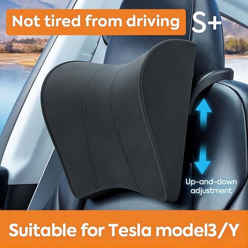 وسادة الرقبة وسادة مسند رأس السيارة من الإسفنج الذكي لطراز تسلا Y/3، تدعم فقرات العنق والرأس، مخملية ناعمة، ارتفاع قابل للتعديل in Kuwait