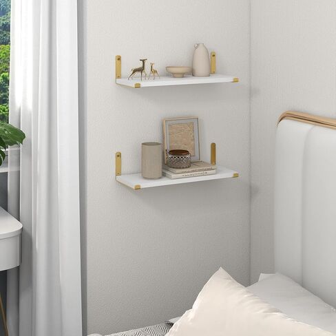 Afuly Floating Shelves for Wall, 24 inch White Wall Shelf for Bathroom Living Room Bedroom, Wall Mounted Bathroom Shelf Organizer Over Toilet Storage Shelf Modern Decor in Saudi Arabia