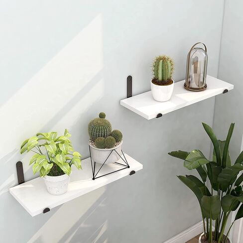 Afuly Floating Shelves for Wall, 24 inch White Wall Shelf for Bathroom Living Room Bedroom, Wall Mounted Bathroom Shelf Organizer Over Toilet Storage Shelf Modern Decor in Saudi Arabia