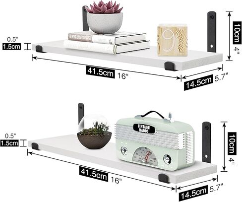 Afuly Floating Shelves for Wall, 24 inch White Wall Shelf for Bathroom Living Room Bedroom, Wall Mounted Bathroom Shelf Organizer Over Toilet Storage Shelf Modern Decor in Saudi Arabia
