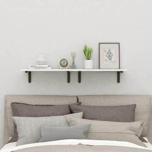 Afuly Floating Shelves for Wall, 24 inch White Wall Shelf for Bathroom Living Room Bedroom, Wall Mounted Bathroom Shelf Organizer Over Toilet Storage Shelf Modern Decor in Saudi Arabia