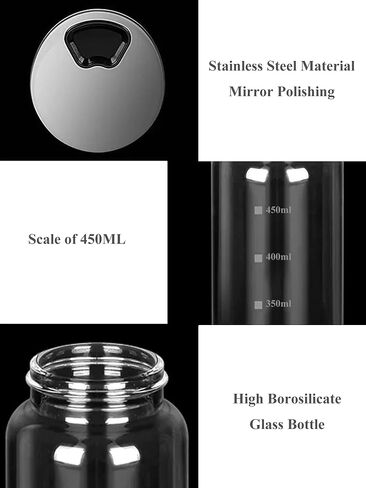 7 oz Salt and Pepper Shaker Set with 304 Stainless Cover Adjustable Outlet Holes Glass Spice Jars Dispenser Seasoning Cans for Kitchen Decor and Home Restaurant BBQ Camping Kitchen Accessories (2Pcs) in Kuwait