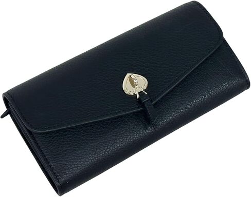 Kate Spade New York Marti Large Pebbled Leather Continental Flap Wallet Black in Kuwait