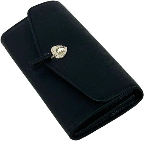 Kate Spade New York Marti Large Pebbled Leather Continental Flap Wallet Black in Kuwait