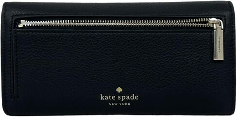 Kate Spade New York Marti Large Pebbled Leather Continental Flap Wallet Black in Kuwait