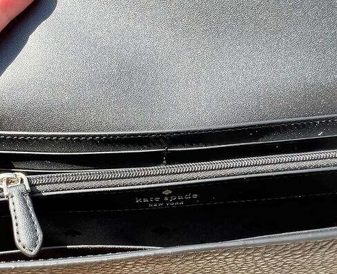 Kate Spade New York Marti Large Pebbled Leather Continental Flap Wallet Black in Kuwait