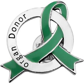 CENWA Organ Donor Jewelry Organ Donor Gift Organ Donation Awareness Gift Organ Donor Green Ribbon Pin