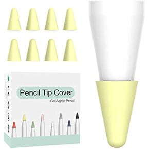 OneCut 8 Pcs Silicone Pencil Nib/Tip Protector Cap for Drawing Noiseless Compatible for Apple Pencil 1st/2nd Replacement Non-Slip Writing Nib/Tip Protector (Black)