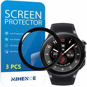 Compatible for OnePlus Watch 2 Screen Protector, 3D Full Screen Coverage Case Curved Edge TPU Protective Film Compatible for OnePlus Watch 2 Smartwatch (3 PCS), transparent
